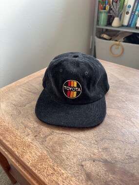 Vintage Toyota Corduroy Embroidered Logo Baseball Cap Hat